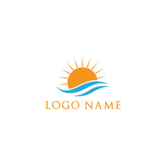 wave/sun rise logo design template full vector
