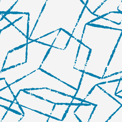 Vector abstract seamless pattern with hand drawn cubes. Minimalist background for use in design, web site, packing, textile, fabric.