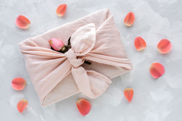 Gift boxes decorated on colorful background