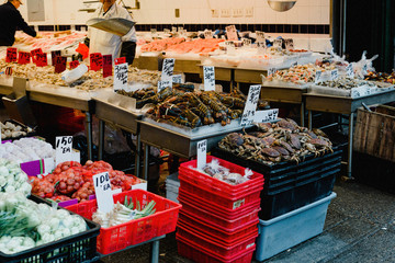 seafood market stall