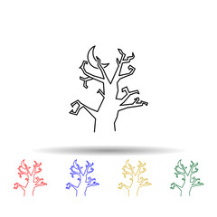 halloween tree multi color style icon. simple thin line, outline vector of halloween icons for ui and ux, website or mobile application