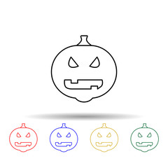 halloween pumpkin multi color style icon. simple thin line, outline vector of halloween icons for ui and ux, website or mobile application