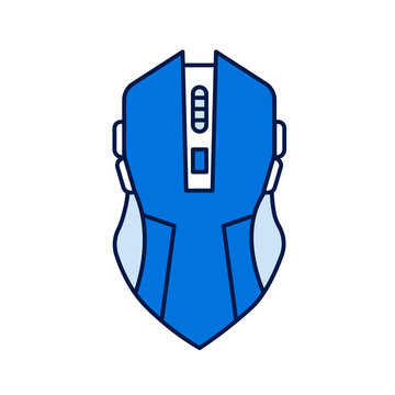 Gaming computer mouse color line icon. Input device. Moving a cursor to different items on the screen. Effective in computer games. Pictogram for web page, mobile app, promo. Editable stroke.