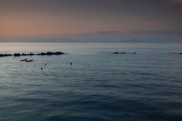 Fototapeta premium dark sunset on the sea