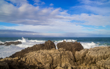 Fototapeta na wymiar coast of Cantabria, storm
