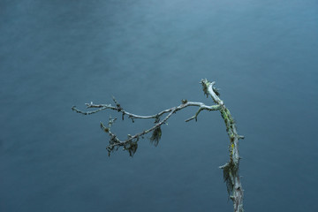 Cliff, stone wall, forest, waterfall and wild river panoramic view in autumn. Fall colors - ruska time in Myllykoski. Karhunkierros Trail, Oulanka National Park in north Finland. Lapland, Europe