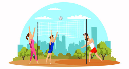 Family competition event vector illustration