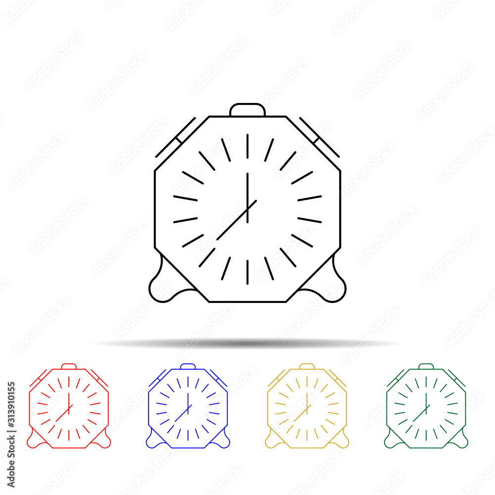 Poster alarm clock multi color style icon. simple thin line, outline vector of measure icons for ui and ux,