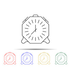 alarm clock multi color style icon. Simple thin line, outline vector of measure icons for ui and ux, website or mobile application