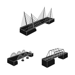 Vector illustration of construct and side symbol. Collection of construct and architecture vector icon for stock.