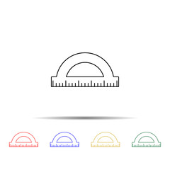 Fototapeta premium protractor multi color style icon. Simple thin line, outline vector of measure icons for ui and ux, website or mobile application