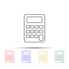 calculator multi color style icon. Simple thin line, outline vector of measure icons for ui and ux, website or mobile application