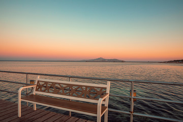Fototapeta na wymiar Beautiful sunset on the Red Sea, Sharm El Sheikh, Egypt. Vacation concept.