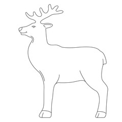 deer cartoon , vector illustration, coloring