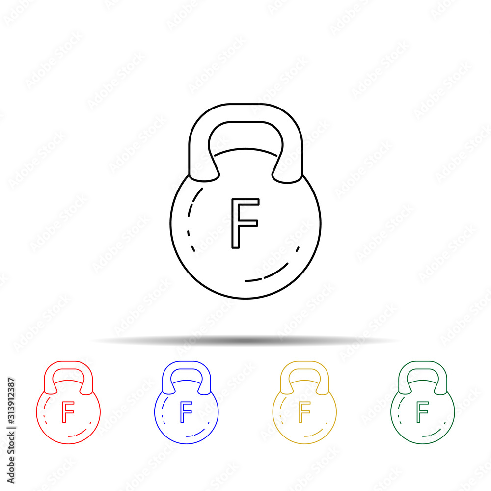 Poster cargo in pounds multi color style icon. simple thin line, outline vector of measure icons for ui and