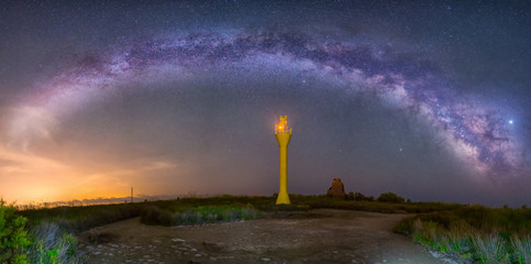 Night Astrophotography: Milky way over Garxal lighthouse