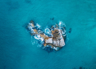 Cathedral Cove from above in New Zealand