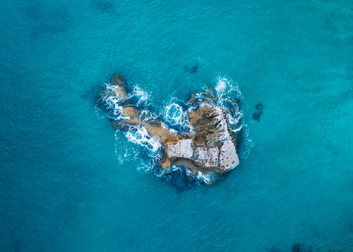 Cathedral Cove from above in New Zealand