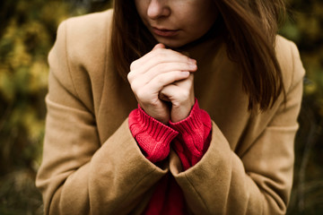 Young Woman In Autumn Park
