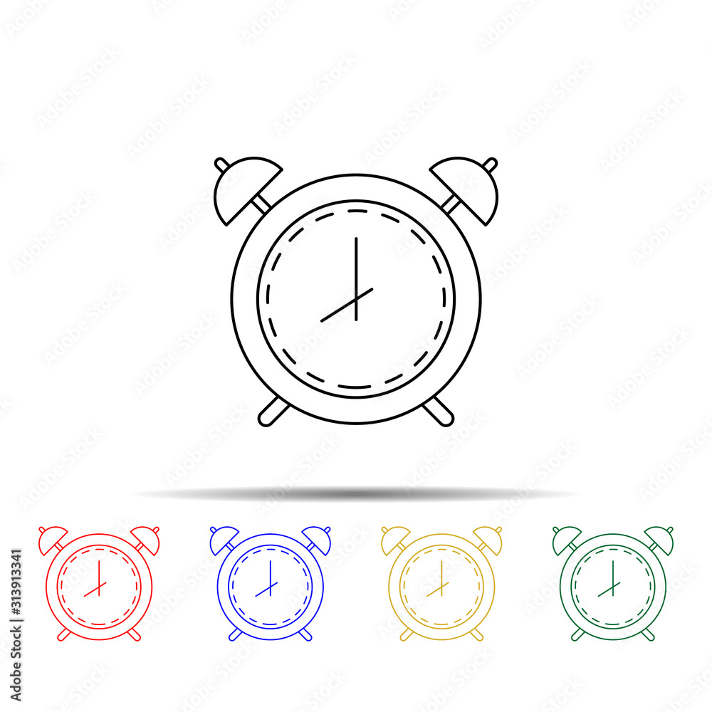 Poster alarm clock multi color style icon. simple thin line, outline vector of measure icons for ui and ux,