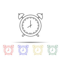 alarm clock multi color style icon. Simple thin line, outline vector of measure icons for ui and ux, website or mobile application