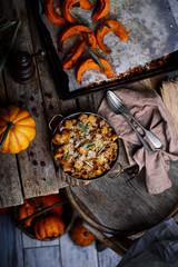 PUMPKIN BAKED ZITI WITH SAGE SAUSAGE .style rustic