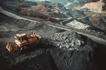 Coal Tractor from Aerial View
