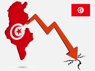 Tunisia economic crisis vector illustration Eps 10
