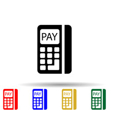 POS-terminal icons on white backgroundmulti color style icon. Simple glyph, flat vector of profit icons for ui and ux, website or mobile application