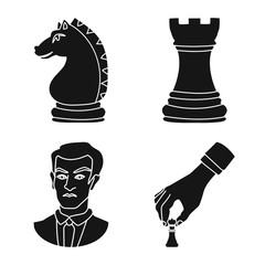 Vector illustration of club and target logo. Set of club and game stock symbol for web.