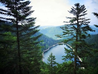 Vue sur lac des corbeaux, Vosges, France © méli-L-