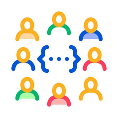 Idea Discussion Icon Vector. Outline Idea Discussion Sign. Isolated Contour Symbol Illustration