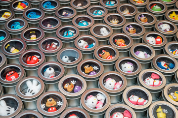 Obraz premium Usb Stick with toy / cartoon / comic characters on street market (Ladie`s Market) in Hong Kong , November, 2019