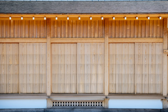 traditional facade of Japanese building in Nagoya