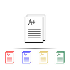 school marks multi color style icon. Simple thin line, outline vector of school icons for ui and ux, website or mobile application