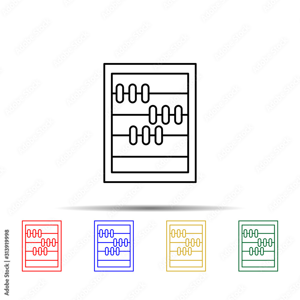 Poster school abacus line multi color style icon. simple thin line, outline vector of sciense icons for ui 