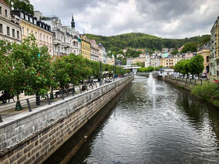 Fototapeta premium close up view of the czech city Karlovy Vary