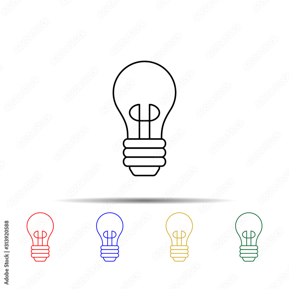 Poster lightbulb multi color style icon. simple thin line, outline vector of sciense icons for ui and ux, w