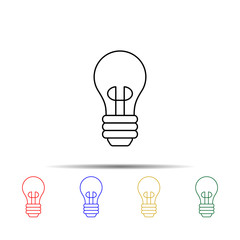 lightbulb multi color style icon. Simple thin line, outline vector of sciense icons for ui and ux, website or mobile application