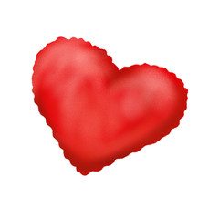 Red heart. Isolated element on a white background.