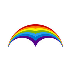 Colorful Rainbow Vector Illustration. Color Rainbow Cloud Vector