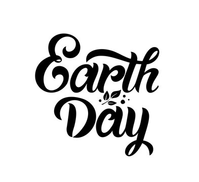 Happy Earth Day handwritten lettering
