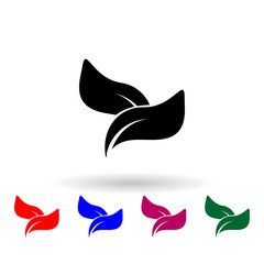 Tea leaves multi color icon. Simple glyph, flat vector of spa icons for ui and ux, website or mobile application