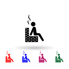 Relaxation in the sauna multi color icon. Simple glyph, flat vector of spa icons for ui and ux, website or mobile application