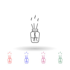 Aroma sticks in bottle multi color icon. Simple glyph, flat vector of spa icons for ui and ux, website or mobile application