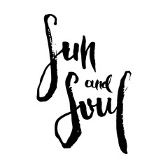 Hand lettering grunge card with textured handcrafted doodle letters in retro style