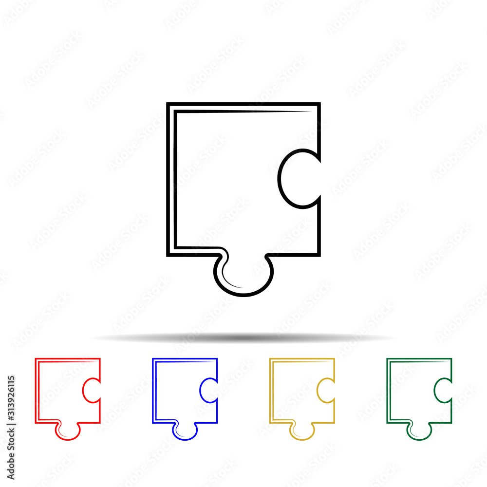Poster puzzle line multi color style icon. simple thin line, outline vector of team work icons for ui and u