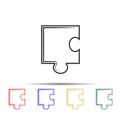 Puzzle line multi color style icon. Simple thin line, outline vector of team work icons for ui and ux, website or mobile application