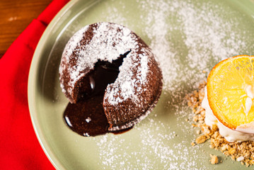 chocolate fondant with ice cream