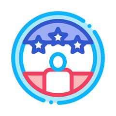 Voter Winner Icon Vector. Outline Voter Winner Sign. Isolated Contour Symbol Illustration